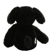 onty the plush long leg black puppy soft toy 30cm, rear view showing soft black fur and long legs
