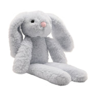 Sunny the Plush Long Leg Bunny soft toy, front-facing view, 30cm, pink nose and bright sparkling eyes