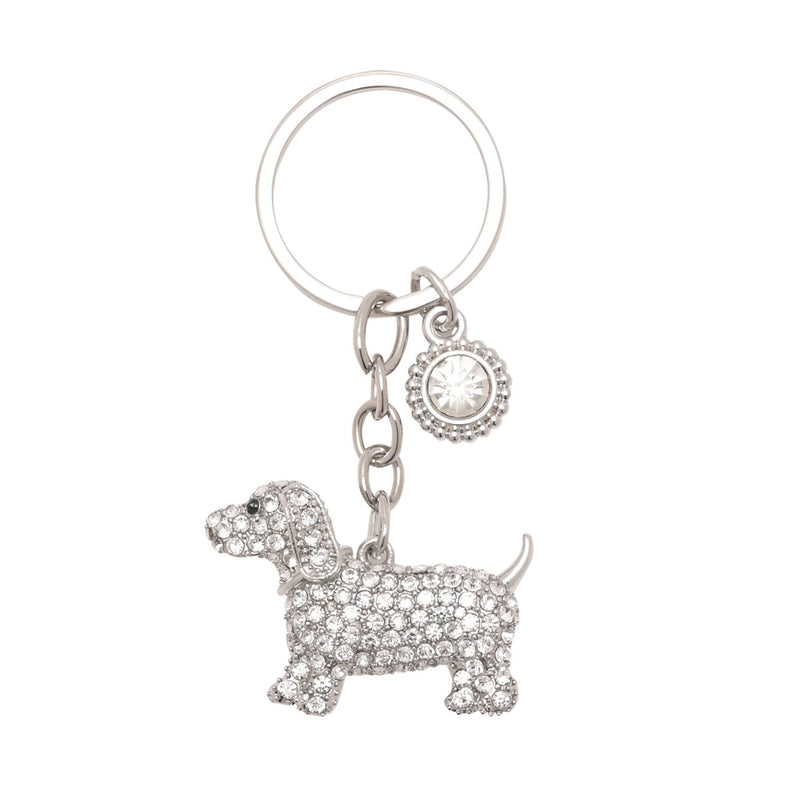 Sophia Keyring - Dog with Clear Crystals