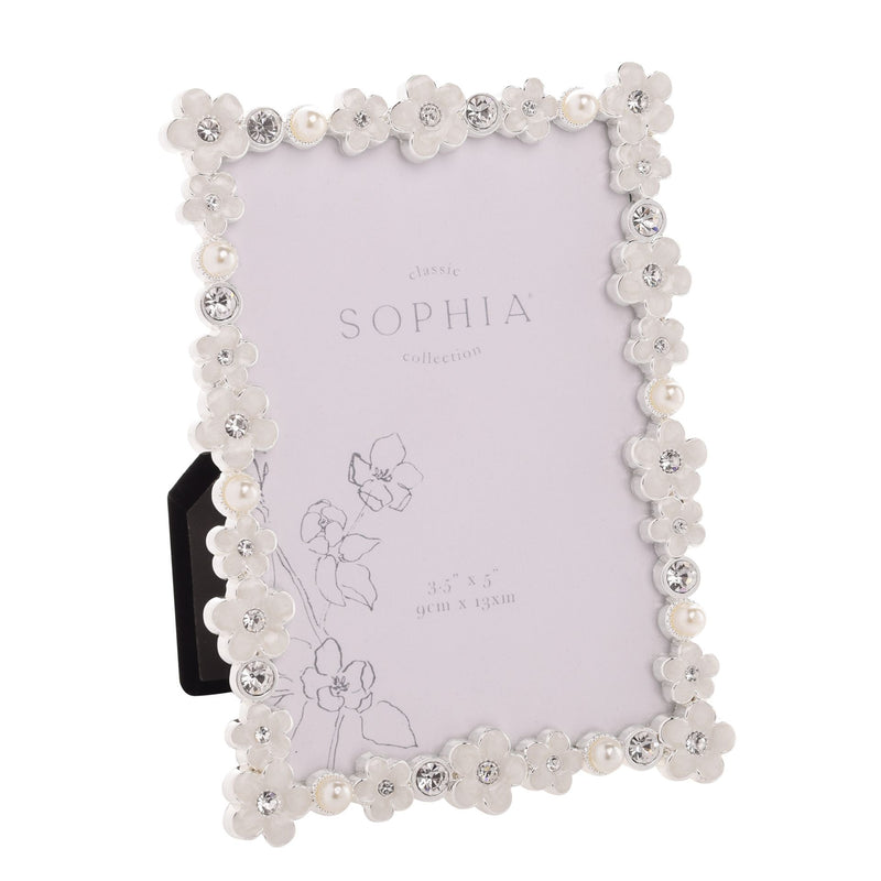Sophia Classic Daisy 3.5" x 5" Frame - White