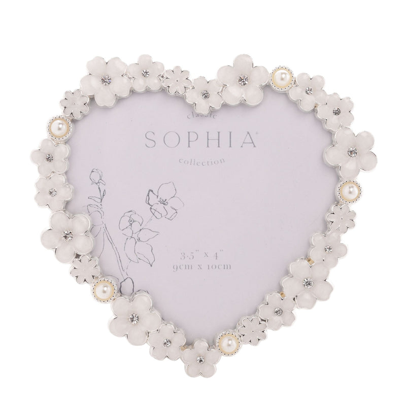 Sophia Classic Daisy 4 x 6 Heart Frame - White