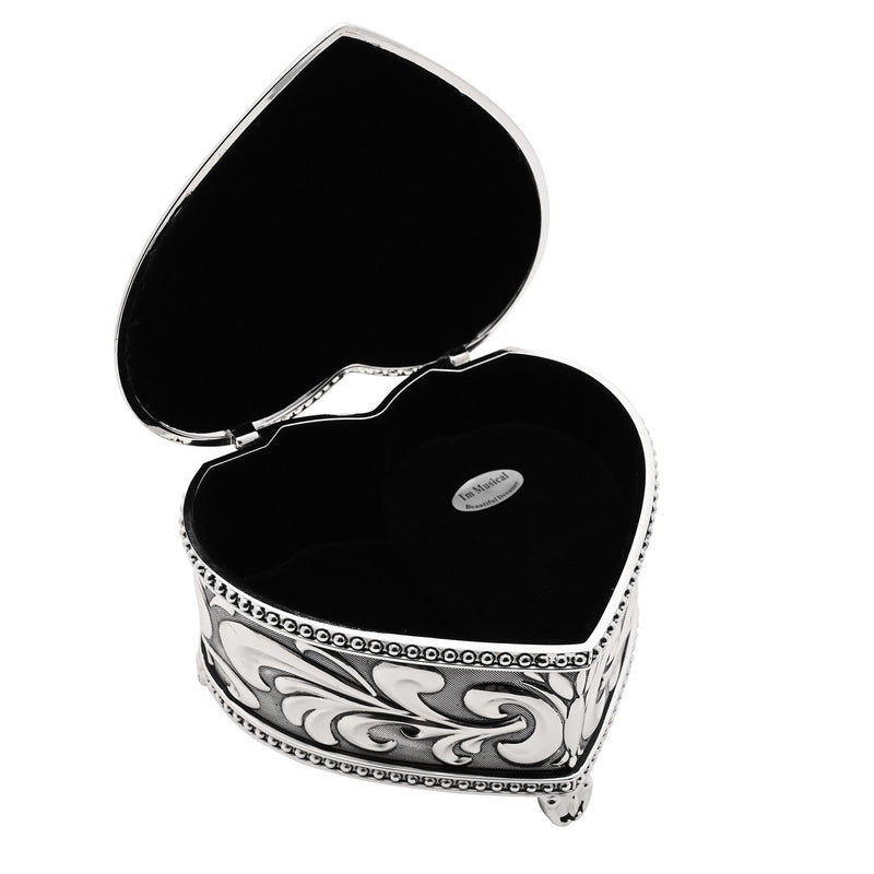 Sophia Classic Heart Musical Jewellery Box - Beautiful Dreamer Tune