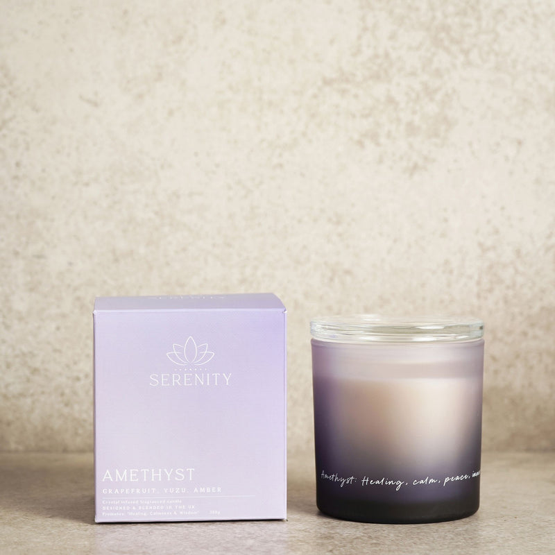 Serenity Amethyst Crystal Infused 380g Candle