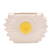 The Cottage Garden daisy ceramic vase by CELEBRATIONS, front view on white background
