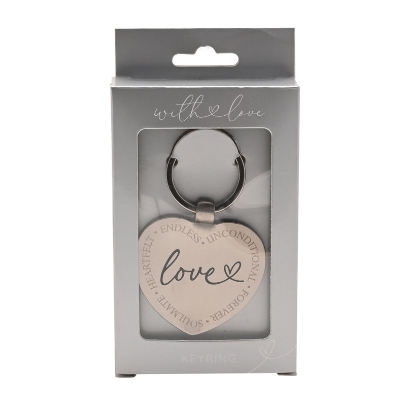 With Love Heart Keyring - Love
